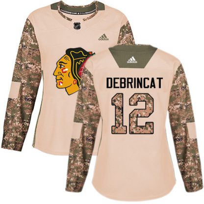 Adidas Chicago Blackhawks #12 Alex DeBrincat Camo Authentic 2017 Veterans Day Women's Stitched NHL Jersey