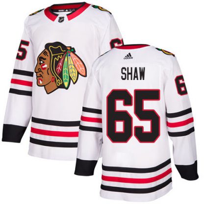 Adidas Chicago Blackhawks #65 Andrew Shaw White Road Authentic Stitched Youth NHL Jersey