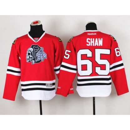 Chicago Blackhawks #65 Andrew Shaw Red(White Skull) Stitched Youth NHL Jersey