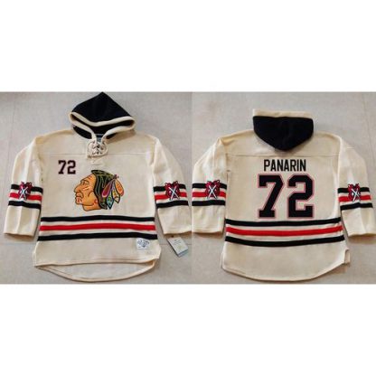 Chicago Blackhawks #72 Artemi Panarin Cream Heavyweight Pullover Hoodie Stitched NHL Jersey