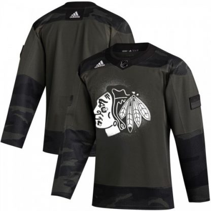 Chicago Chicago Blackhawks Adidas 2019 Veterans Day Authentic Practice NHL Jersey Camo