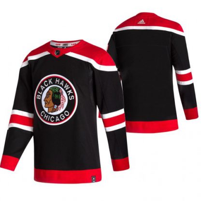 Chicago Chicago Blackhawks Blank Black Men's Adidas 2020-21 Reverse Retro Alternate NHL Jersey