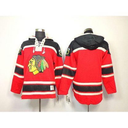 Chicago Blackhawks Blank Red Sawyer Hooded Sweatshirt Stitched NHL Jersey