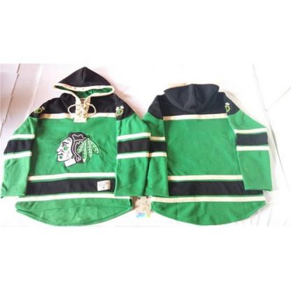 Chicago Blackhawks Blank Green St. Patrick's Day McNary Lace Hoodie Stitched NHL Jersey