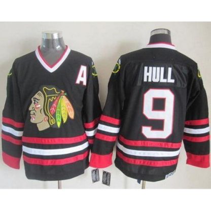 Chicago Blackhawks #9 Bobby Hull Black CCM Throwback Stitched NHL Jersey