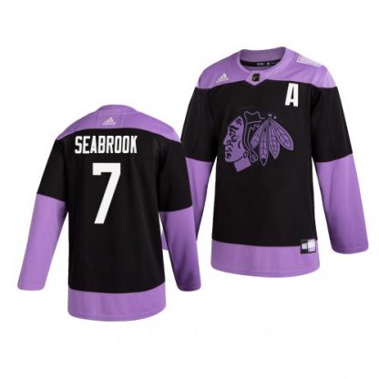 Chicago Chicago Blackhawks #7 Brent Seabrook Adidas Men's Hockey Fights Cancer Practice NHL Jersey Black