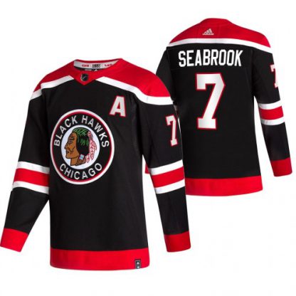 Chicago Chicago Blackhawks #7 Brent Seabrook Black Men's Adidas 2020-21 Reverse Retro Alternate NHL Jersey