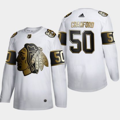 Chicago Chicago Blackhawks #50 Corey Crawford Men's Adidas White Golden Edition Limited Stitched NHL Jersey