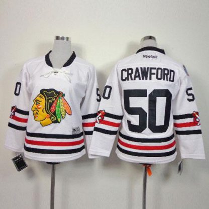 Chicago Blackhawks #50 Corey Crawford White 2015 Winter Classic Stitched Youth NHL Jersey