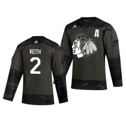 Chicago Chicago Blackhawks #2 Duncan Keith Adidas 2019 Veterans Day Men's Authentic Practice NHL Jersey Camo