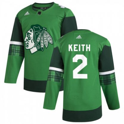 Chicago Chicago Blackhawks #2 Duncan Keith Men's Adidas 2020 St. Patrick's Day Stitched NHL Jersey Green.jpg.jpg