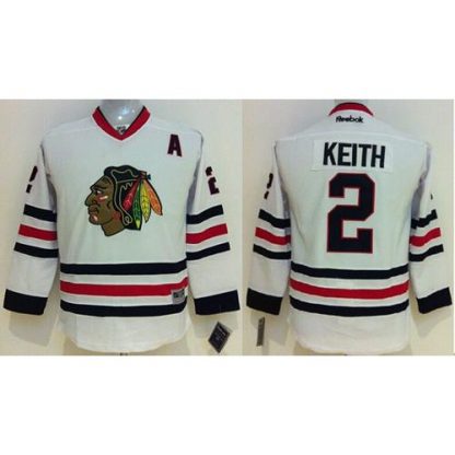 Chicago Blackhawks #2 Duncan Keith White Stitched youth NHL Jersey
