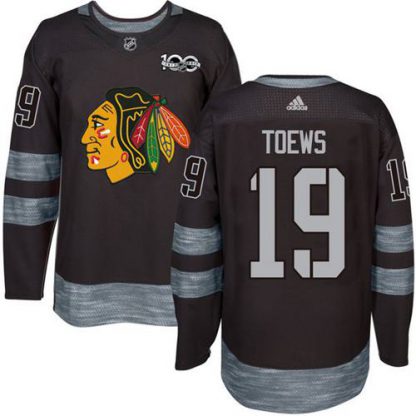 Adidas Chicago Blackhawks #19 Jonathan Toews Black 1917-2017 100th Anniversary Stitched NHL Jersey