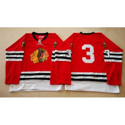 Mitchell And Ness 1960-61 Chicago Blackhawks #3 Keith Magnuson Red Stitched NHL Jersey