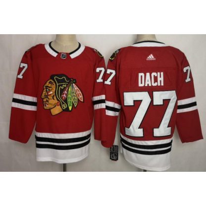 Adidas Chicago Blackhawks #77 Kirby Dach Red Home Authentic Stitched NHL Jersey