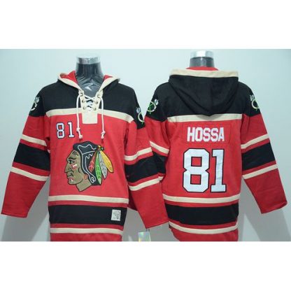 Chicago Blackhawks #81 Marian Hossa Red Sawyer Hooded Sweatshirt Stitched NHL Jersey