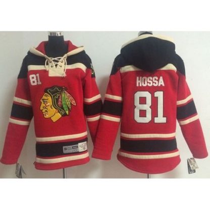 Chicago Blackhawks #81 Marian Hossa Red Sawyer Hooded Sweatshirt Stitched Youth NHL Jersey