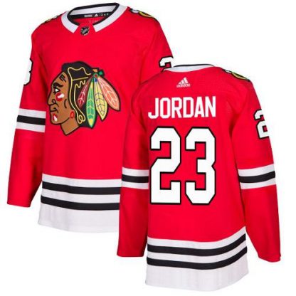 Adidas Chicago Blackhawks #23 Michael Jordan Red Home Authentic Stitched NHL Jersey