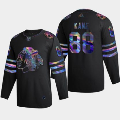 Chicago Chicago Blackhawks #88 Patrick Kane Men's Nike Iridescent Holographic Collection NHL Jersey - Black