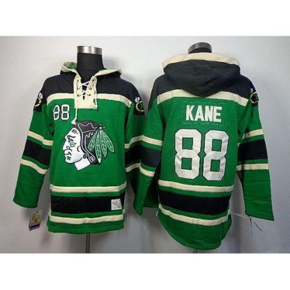 Chicago Blackhawks #88 Patrick Kane Green St. Patrick's Day McNary Lace Hoodie Stitched NHL Jersey