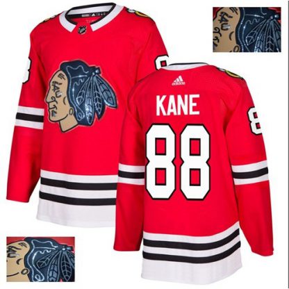 Adidas Chicago Blackhawks #88 Patrick Kane Red Home Authentic Fashion Gold Stitched NHL Jersey