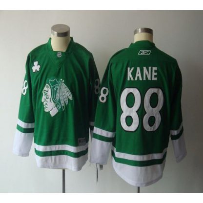 Chicago Blackhawks #88 Patrick Kane Green St. Patty's Day Embroidered Youth NHL Jersey