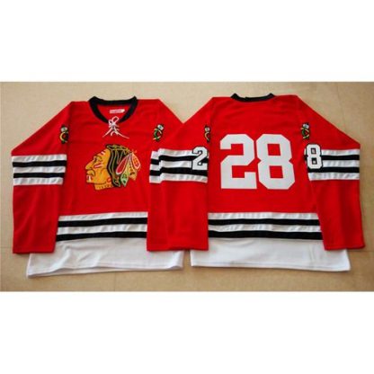 Mitchell And Ness 1960-61 Chicago Blackhawks #28 Steve Larmer Red Stitched NHL Jersey