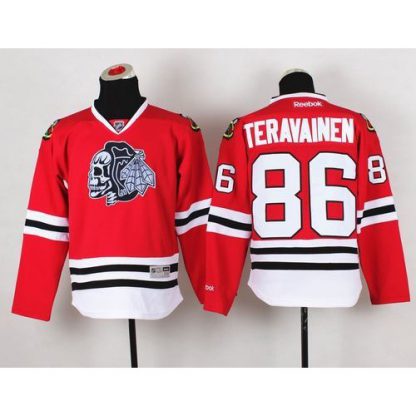 Chicago Blackhawks #86 Teuvo Teravainen Red(White Skull) Stitched Youth NHL Jersey
