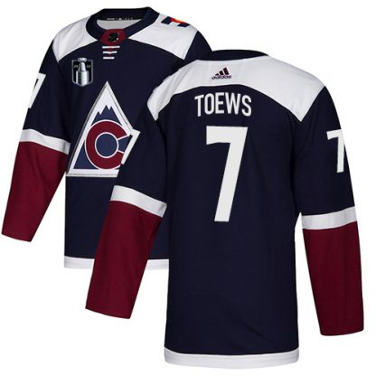 Adidas Colorado Avalanche #7 Devon Toews Navy 2022 Stanley Cup Final Patch Alternate Authentic Stitched NHL Jersey