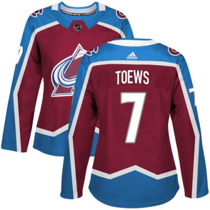 Adidas Colorado Avalanche #7 Devon Toews Burgundy Women's Home Authentic Stitched NHL Jersey