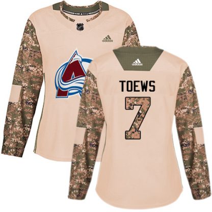 Adidas Colorado Avalanche #7 Devon Toews Camo Women's Authentic 2017 Veterans Day Stitched NHL Jersey