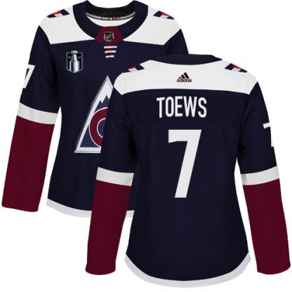 Adidas Colorado Avalanche #7 Devon Toews Navy Women's 2022 Stanley Cup Final Patch Alternate Authentic Stitched NHL Jersey