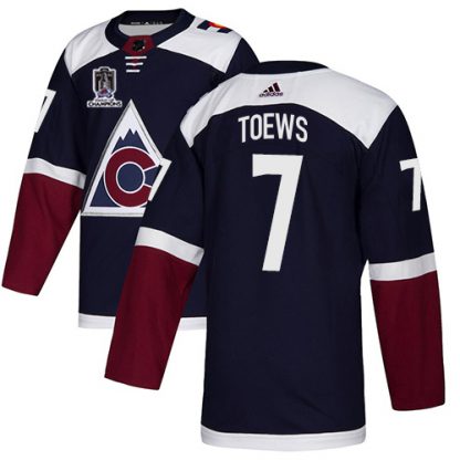 Adidas Colorado Avalanche #7 Devon Toews Navy Youth 2022 Stanley Cup Champions Alternate Authentic Stitched NHL Jersey