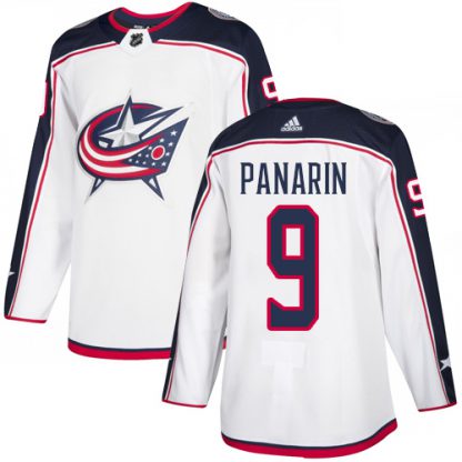 Adidas Blue Columbus Blue Jackets #9 Artemi Panarin White Road Authentic Stitched NHL Jersey