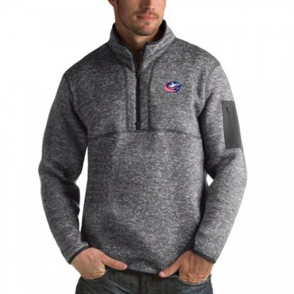 Columbus Blue Columbus Blue Jackets Antigua Fortune Quarter-Zip Pullover Jacket Black