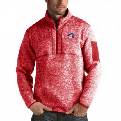 Columbus Blue Columbus Blue Jackets Antigua Fortune Quarter-Zip Pullover Jacket Red