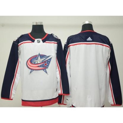 Adidas Blue Columbus Blue Jackets Blank White Road Authentic Stitched NHL Jersey
