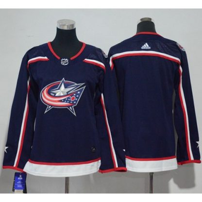 Adidas Blue Columbus Blue Jackets Blank Navy Blue Home Authentic Women's Stitched NHL Jersey