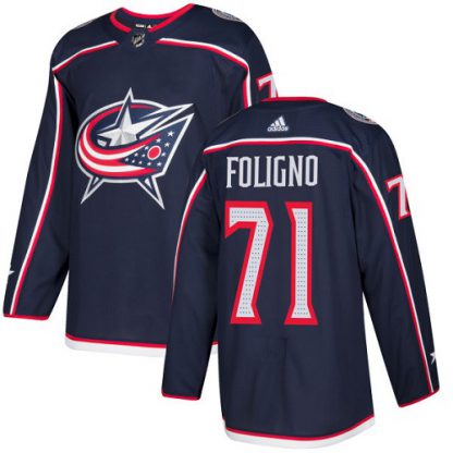 Adidas Blue Columbus Blue Jackets #71 Nick Foligno Navy Blue Home Authentic Stitched NHL Jersey