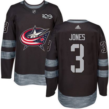 Adidas Blue Columbus Blue Jackets #3 Seth Jones Black 1917-2017 100th Anniversary Stitched NHL Jersey