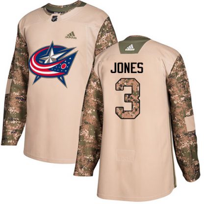 Adidas Blue Columbus Blue Jackets #3 Seth Jones Camo Authentic 2017 Veterans Day Stitched NHL Jersey