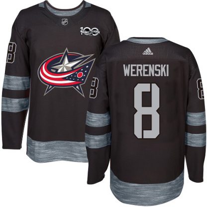 Adidas Blue Columbus Blue Jackets #8 Zach Werenski Black 1917-2017 100th Anniversary Stitched NHL Jersey
