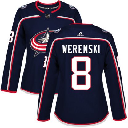 Adidas Blue Columbus Blue Jackets #8 Zach Werenski Navy Blue Home Authentic Women's Stitched NHL Jersey