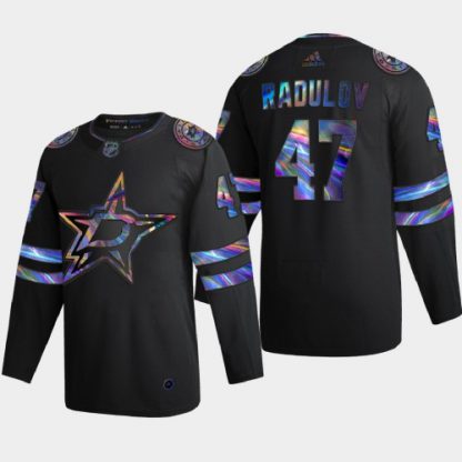 Dallas Dallas Stars #47 Alexander Radulov Men's Nike Iridescent Holographic Collection NHL Jersey - Black