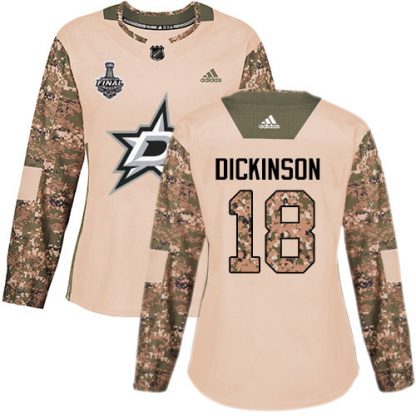 Adidas Dallas Stars #18 Jason Dickinson Camo Authentic 2017 Veterans Day Women's 2020 Stanley Cup Final Stitched NHL Jersey