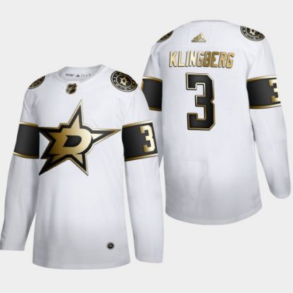 Dallas Dallas Stars #3 John Klingberg Men's Adidas White Golden Edition Limited Stitched NHL Jersey