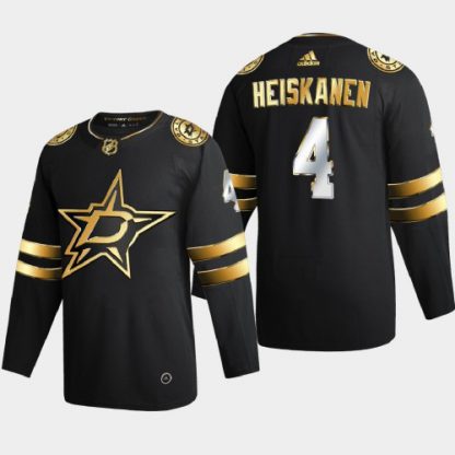 Dallas Dallas Stars #4 Miro Heiskanen Men's Adidas Black Golden Edition Limited Stitched NHL Jersey