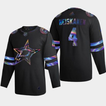 Dallas Dallas Stars #4 Miro Heiskanen Men's Nike Iridescent Holographic Collection NHL Jersey - Black