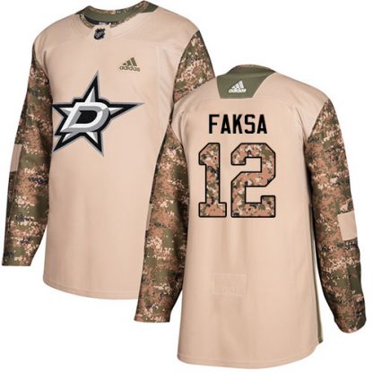 Adidas Dallas Stars #12 Radek Faksa Camo Authentic 2017 Veterans Day Stitched NHL Jersey