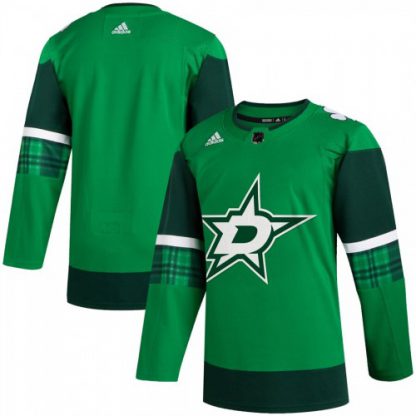 Dallas Dallas Stars Blank Men's Adidas 2020 St. Patrick's Day Stitched NHL Jersey Green.jpg